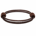 Bracciale a Doppio Giro Intrecciato Marrone