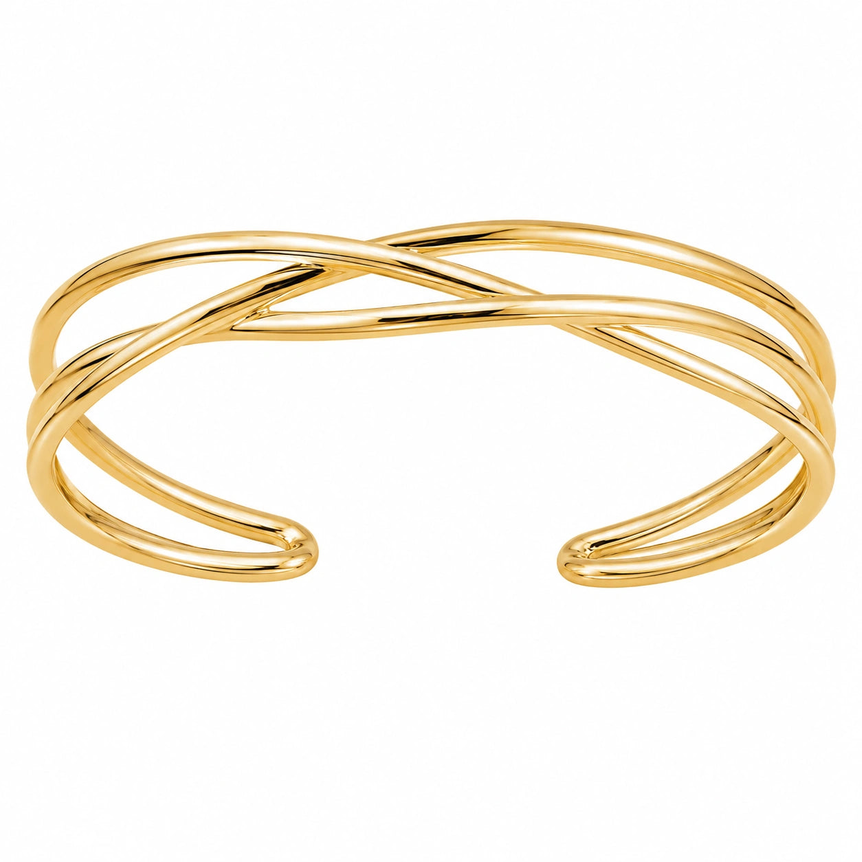 Bracciale Rigido Intrecciato Elegante Dorato
