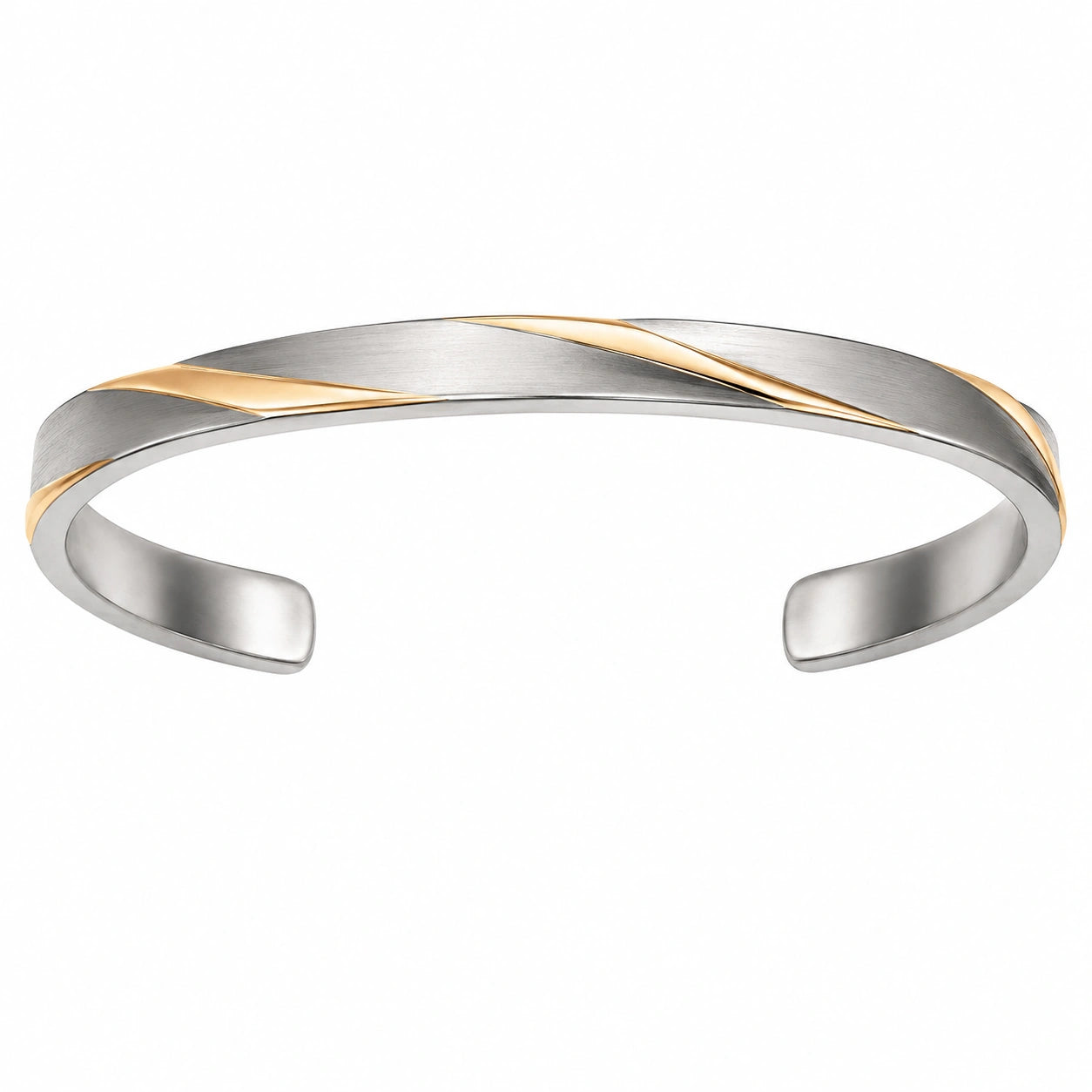 Bracciale rigido bicolore in acciaio inox