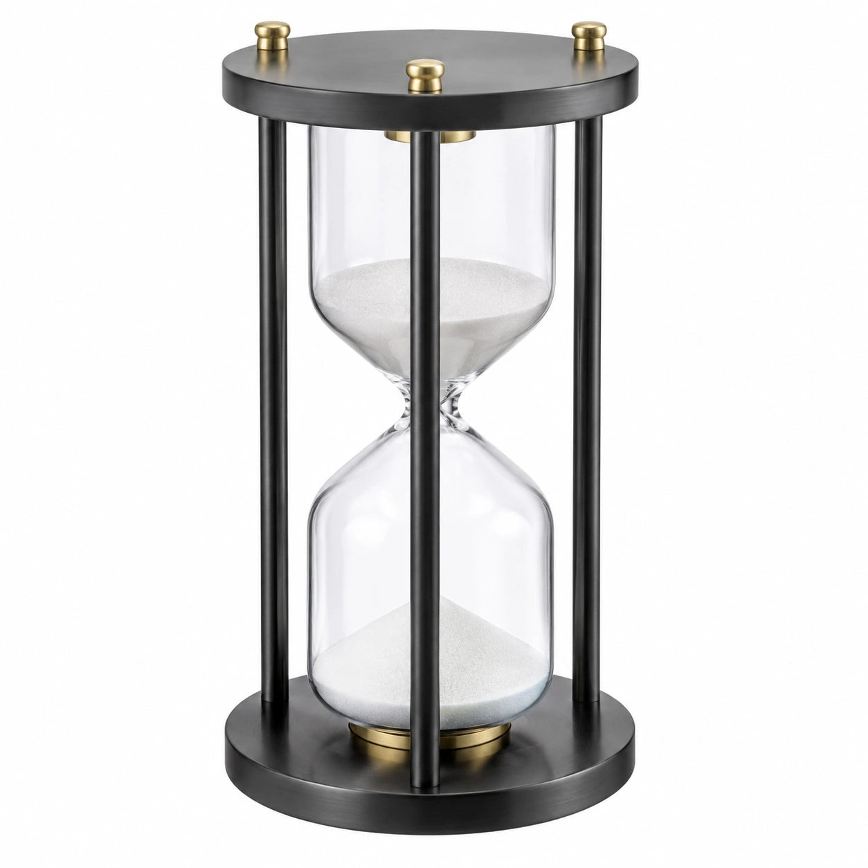 Clessidra Decorativa in Metallo Nero e Vetro 60 Minuti