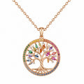 Collana Albero della Vita con Cristalli Multicolori Placcata Oro Rosa