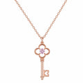 Collana Chiave in Oro Rosa con Cristallo Centrale