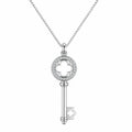 Collana Pendente Chiave con Cristalli Argento