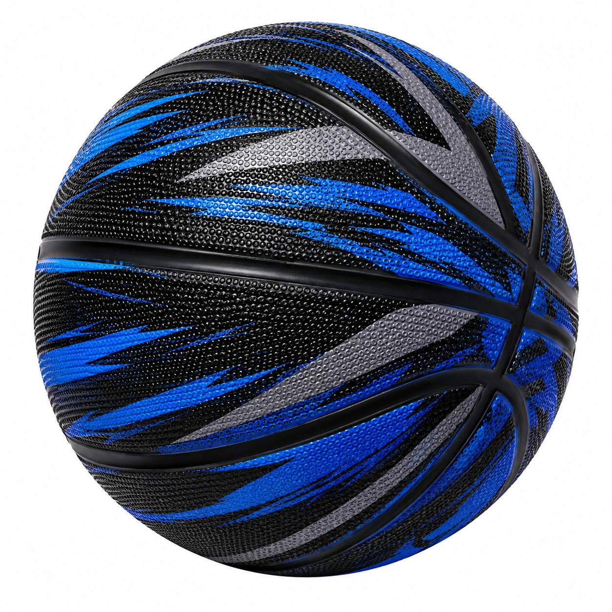 Pallone da Basket Nero e Blu per Esterno con Struttura a Canali