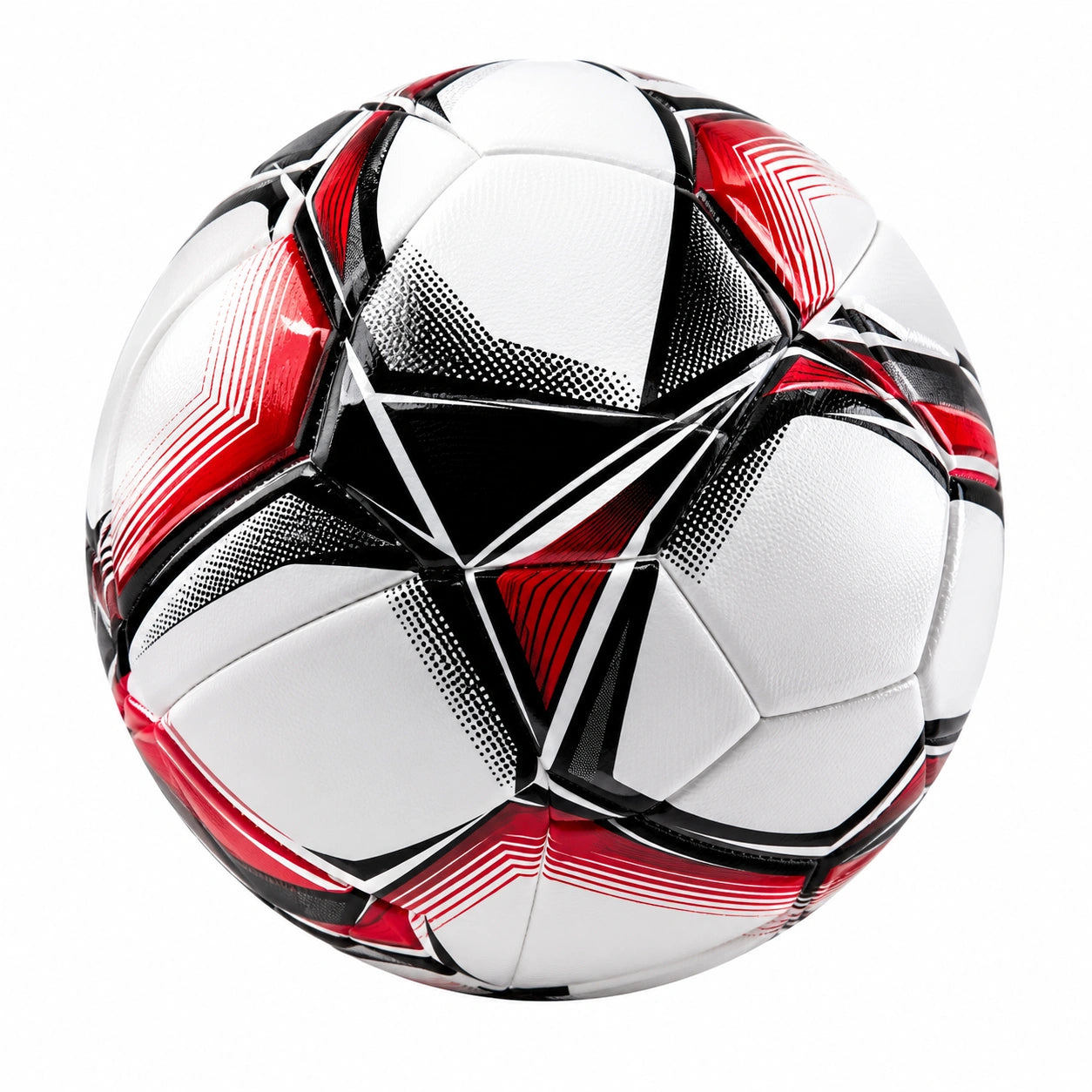 Pallone da Calcio Taglia 5 Bianco Rosso Nero