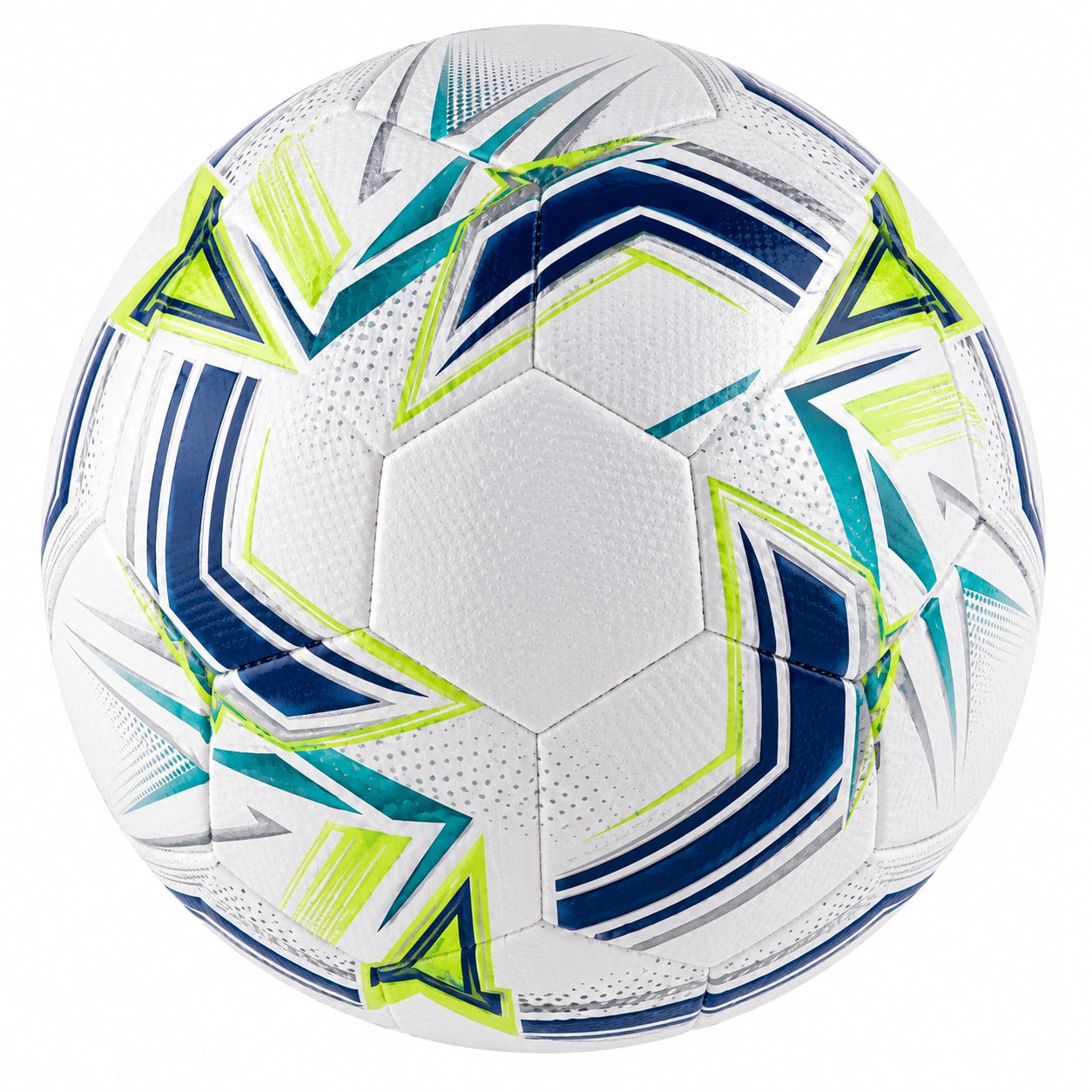 Pallone da Calcio Misura 5 Bianco, Blu e Giallo