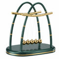 Pendolo di Newton Decorativo Verde e Oro